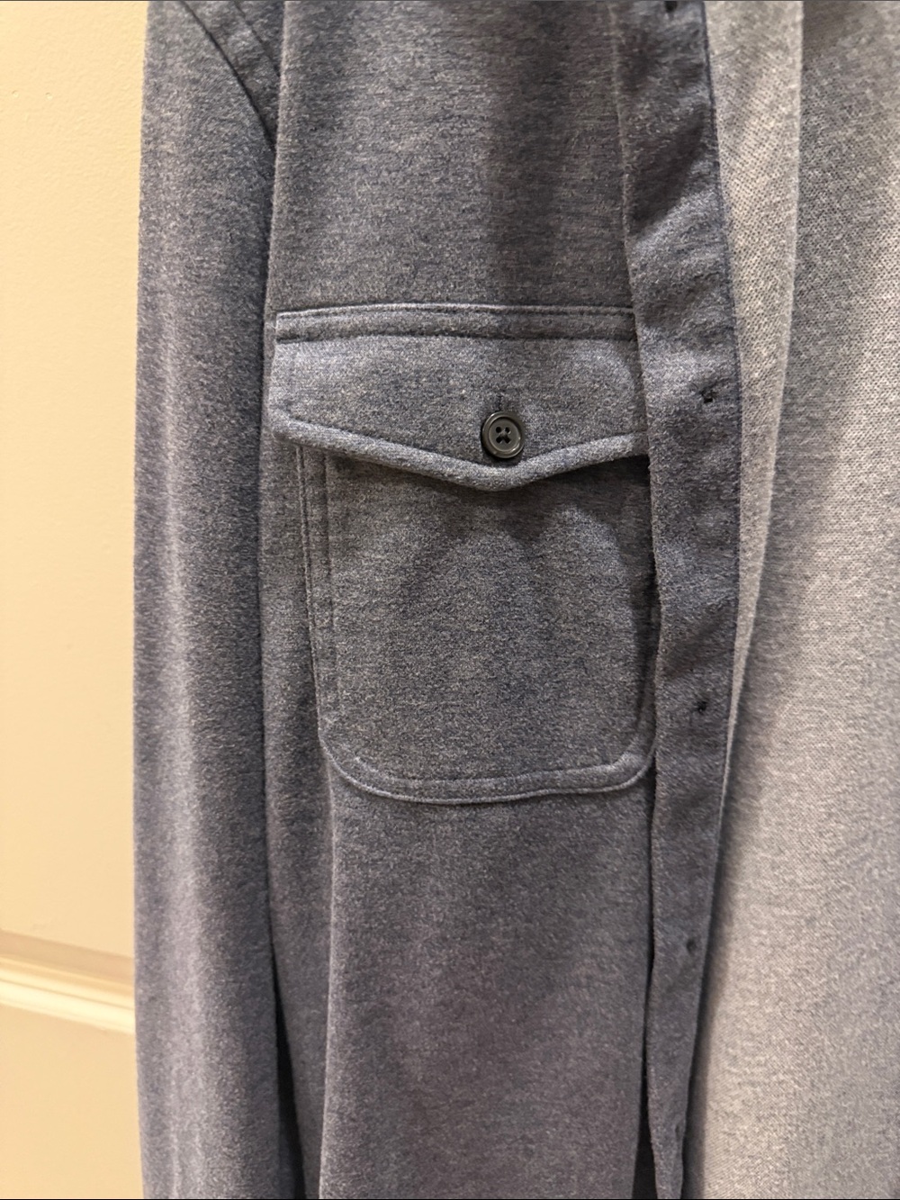 Express blue Heather Button-Front Shacket - Picture 3 of 4